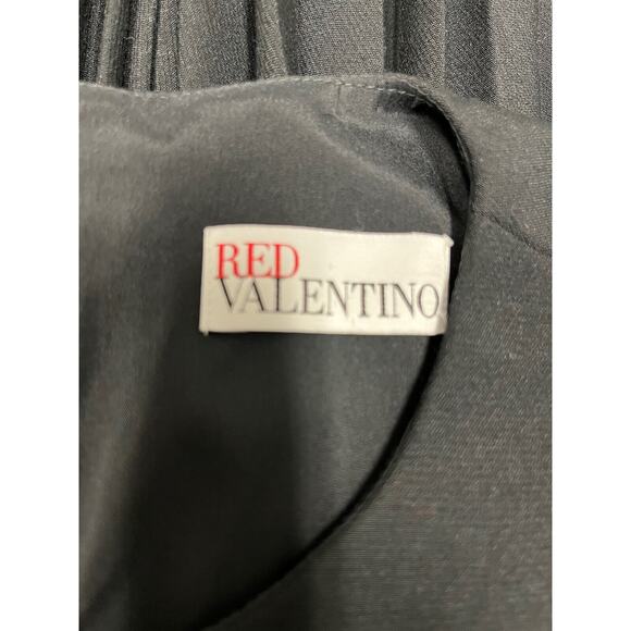 RED VALENTINO Black Accordion Pleated Cady Sleeveless Knee Length Dress 44 US 6 - Picture 3 of 4